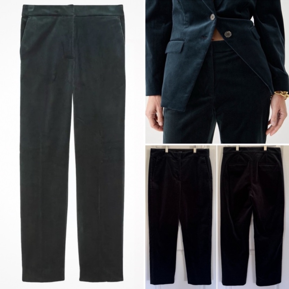 J. Crew Women's Kate Velvet Trousers in Dark Green